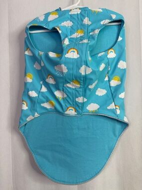 Blue Rainbow & Cloud Dog Raincoat